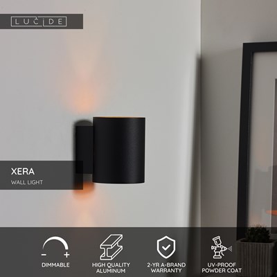 Lucide XERA - Wall light - Ø 8 cm - 1xG9 - Black